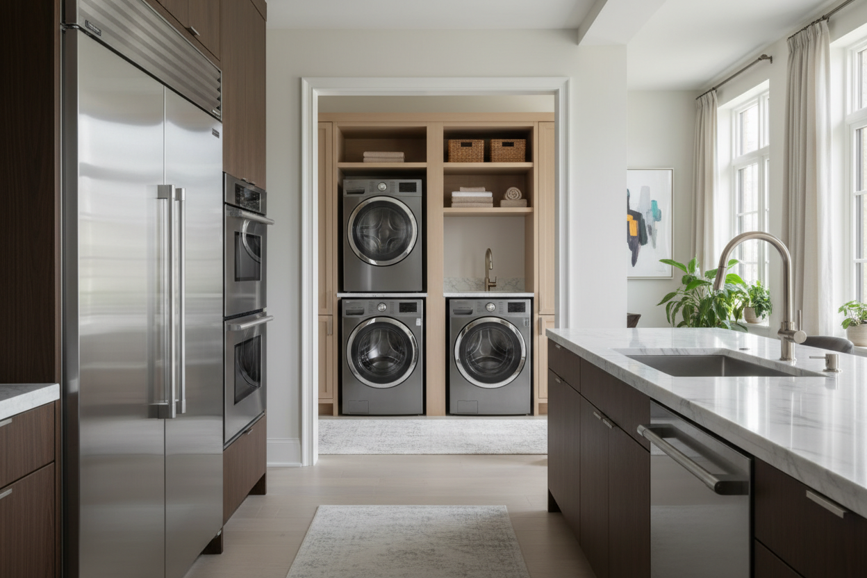 Premium household appliances in a luxury home environment